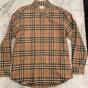 Burberry Beige Check Cotton Shirt